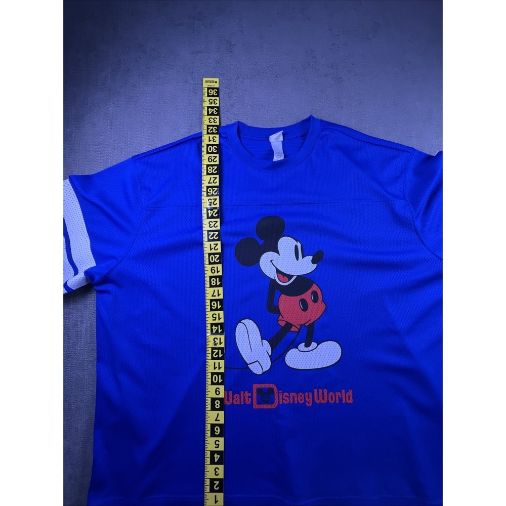 Walt Disney World Football Jersey Mickey Mouse Graphic Print Blue Mesh Men 3XL - Picture 6 of 11
